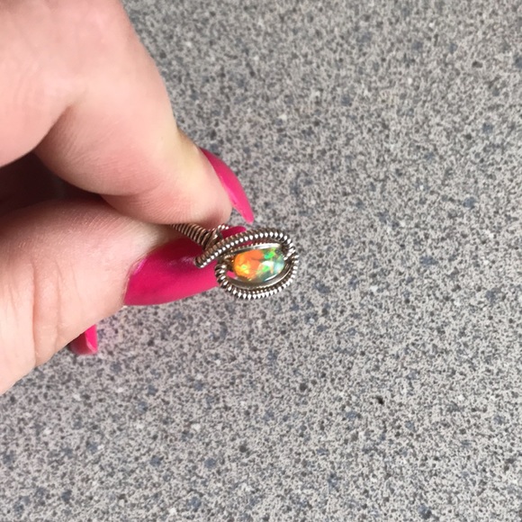 Sterling Silver Fire Opal Ring - Picture 2 of 4